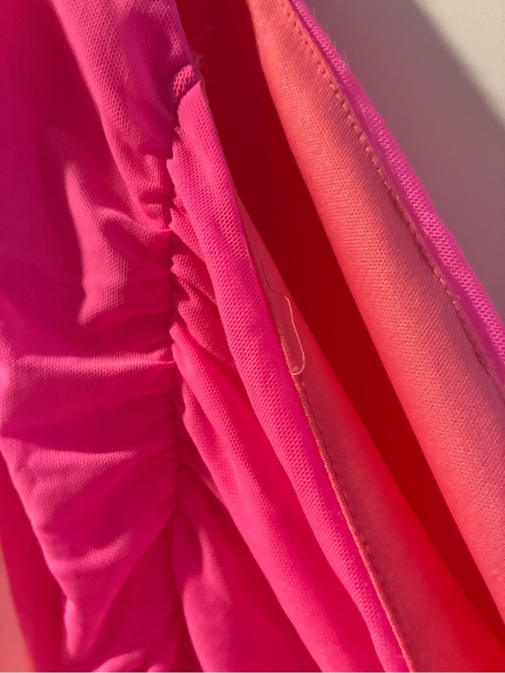 One-Shoulder Ruched Pink Dress - Picture 4 of 4